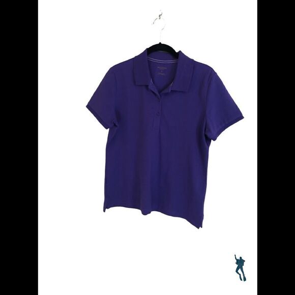 💥💥Purple colored, cap sleeve top. Polo neck line.💥💥 - Picture 1 of 3